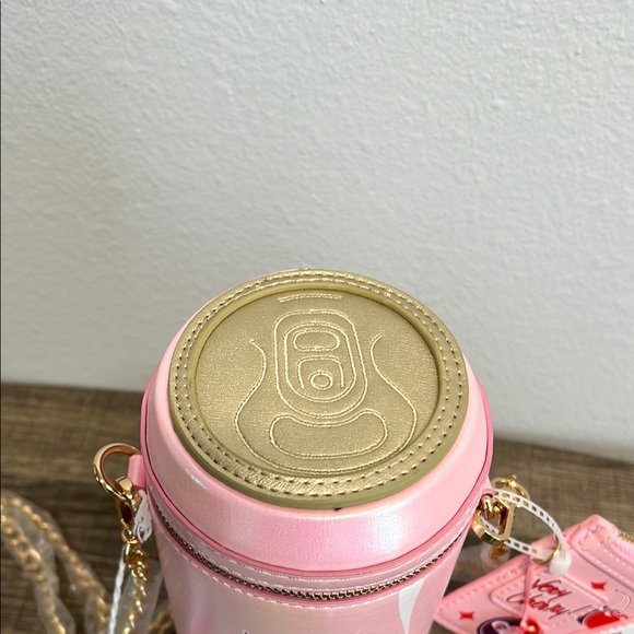 Coca-Cola Skinnydip | Pink Iridescent Cherry 🍒 Coke Can Crossbody Bag w/ Wallet - Picture 4 of 11